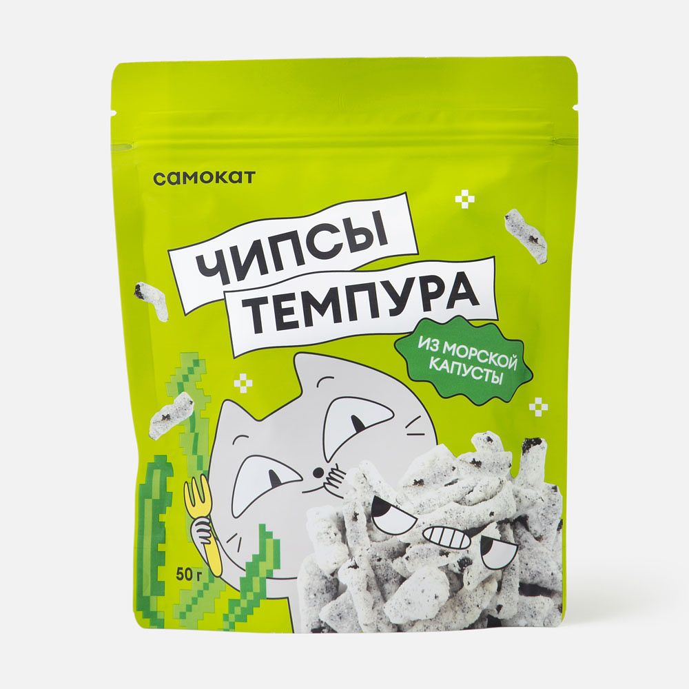 Изображение товара Из Кореи: Чипсы темпура Самокат, из морской капусты, 50 г