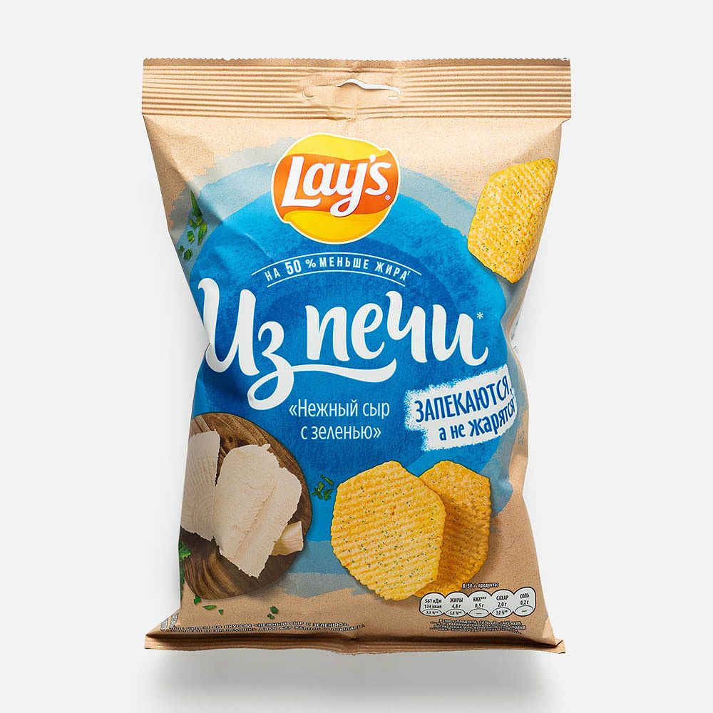 Изображение товара Чипсы Lay's Из печи, нежный сыр и зелень, 85 г