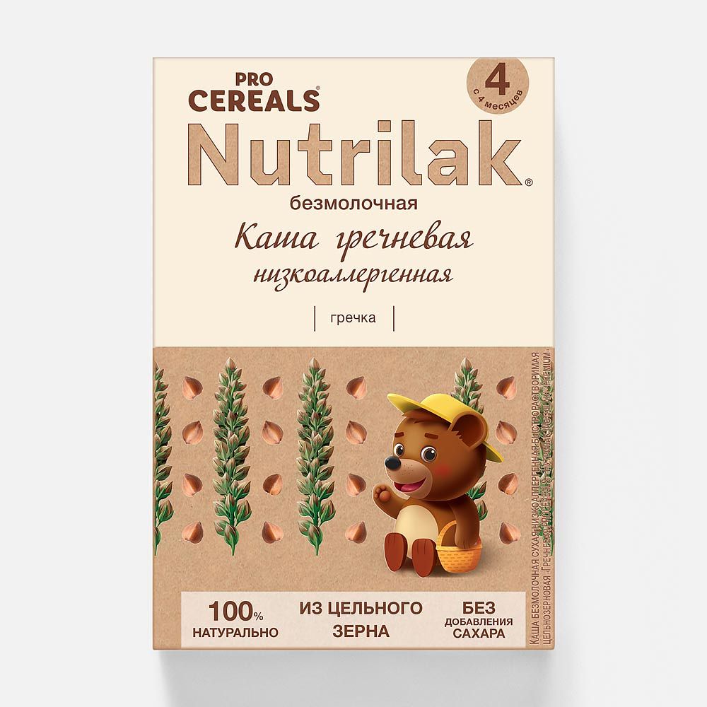 Изображение товара Каша Nutrilak, Pro Cereals, безмолочная, гречневая, без сахара, с 4 месяцев, 200 г