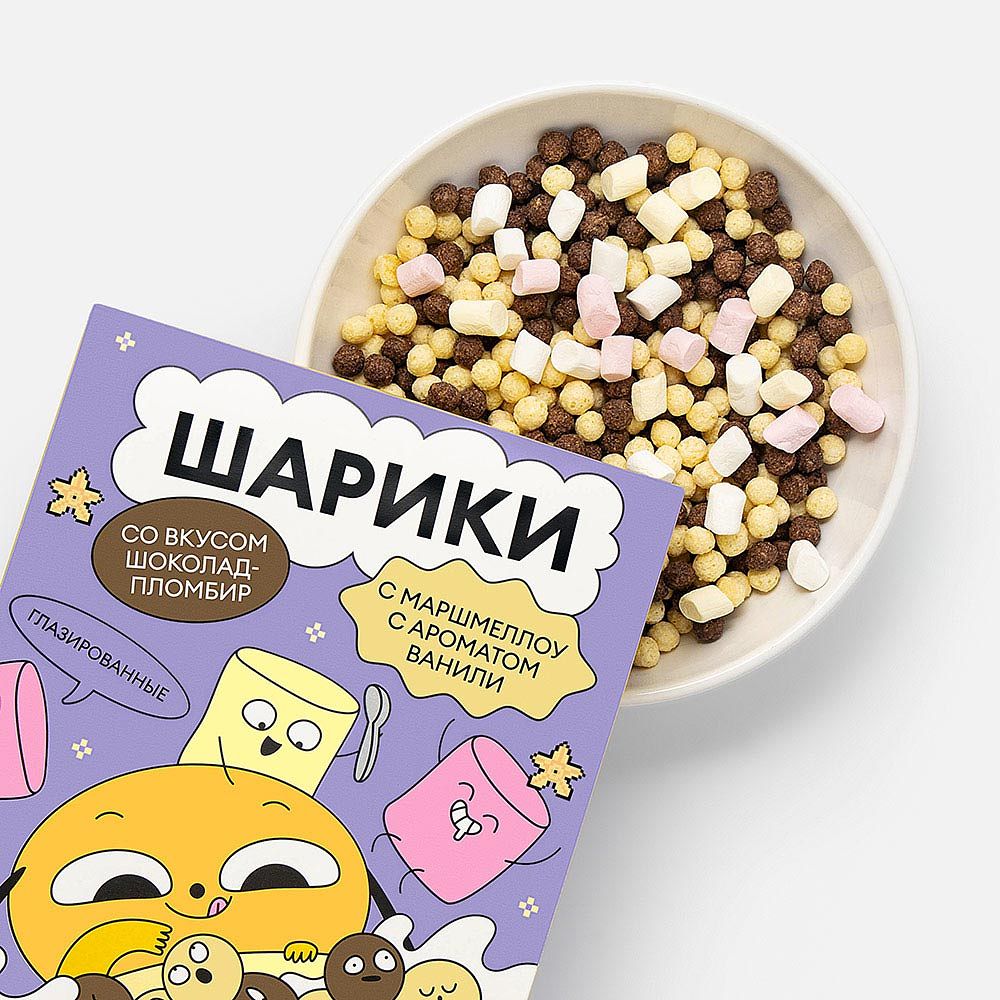 Изображение товара Шарики Самокат, со вкусом шоколад-пломбир, с маршмеллоу, 200 г