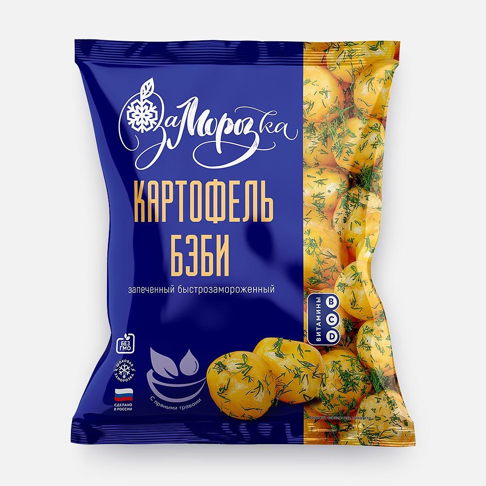 Изображение товара Запечённый картофель бэби Заморозка, заморозка, 400 г