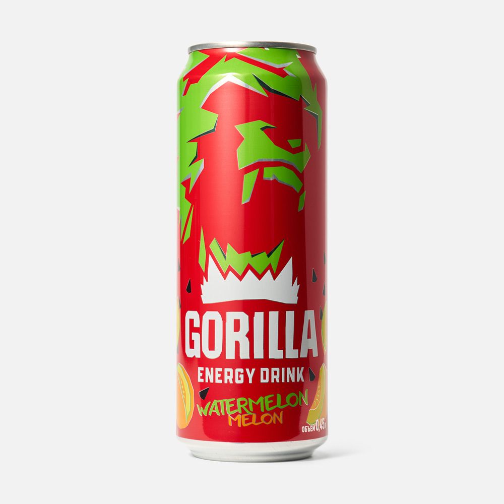Изображение товара Энергетик Gorilla арбуз и дыня 0,45 л бодрящий напиток