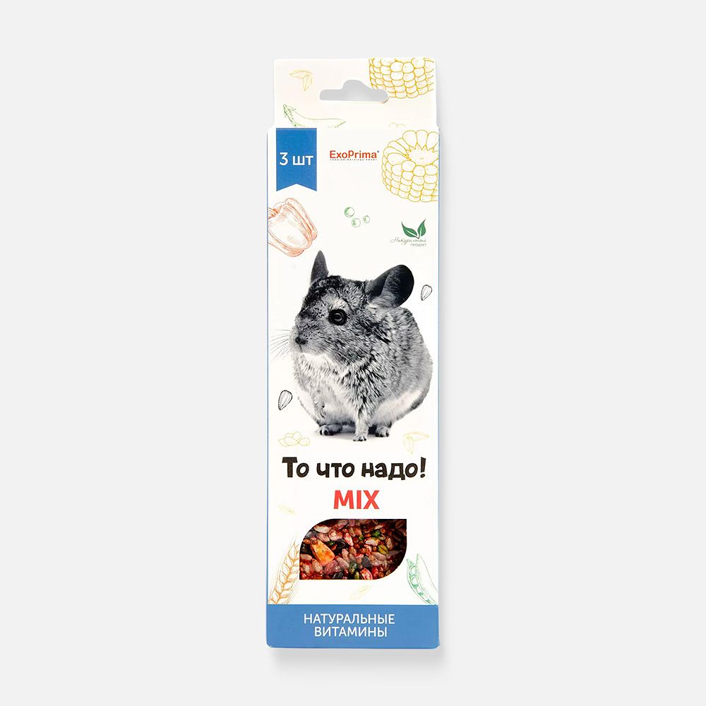 Изображение товара Лакомство Exoprima То что надо для грызунов, корзинка mix, 120 г
