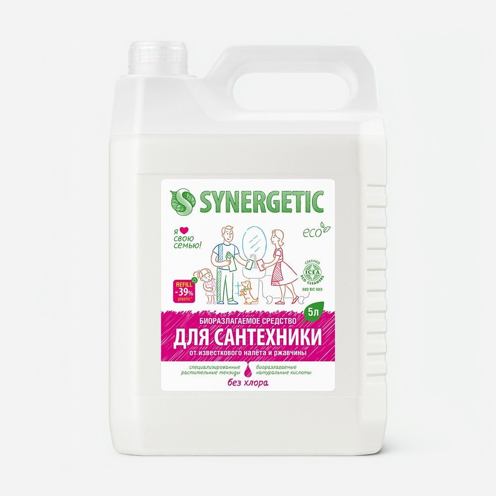 Изображение товара Средство для чистки сантехники Synergetic, концентрированное, без хлора, 5 л