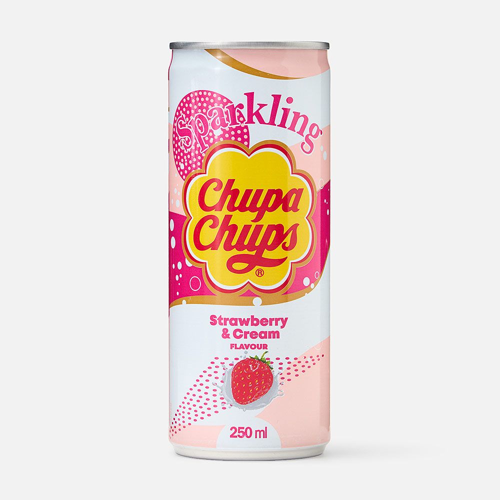 Изображение товара Напиток Chupa Chups, клубника и сливки, с газом, 0,25 л