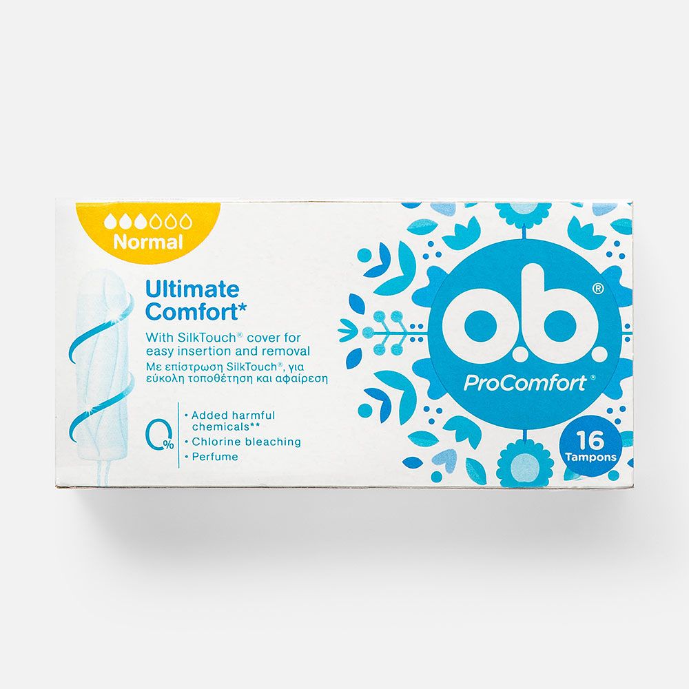 Изображение товара Тампоны O.B. ProComfort Normal 3 капли 16 шт без аппликатора Германия