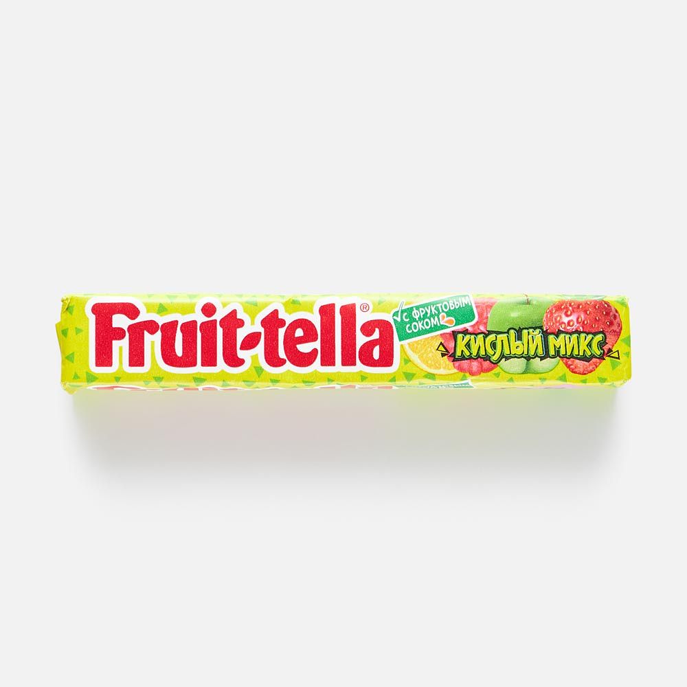 Изображение товара Жевательные конфеты Fruittella, Кислый микс 2 в 1, яблоко и клубника, лимон и малина, 41 г