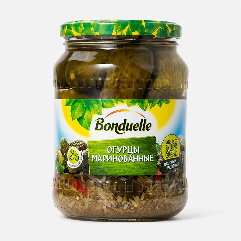 Изображение товара Маринованные огурцы Bonduelle 720 мл хрустящие и сладкие
