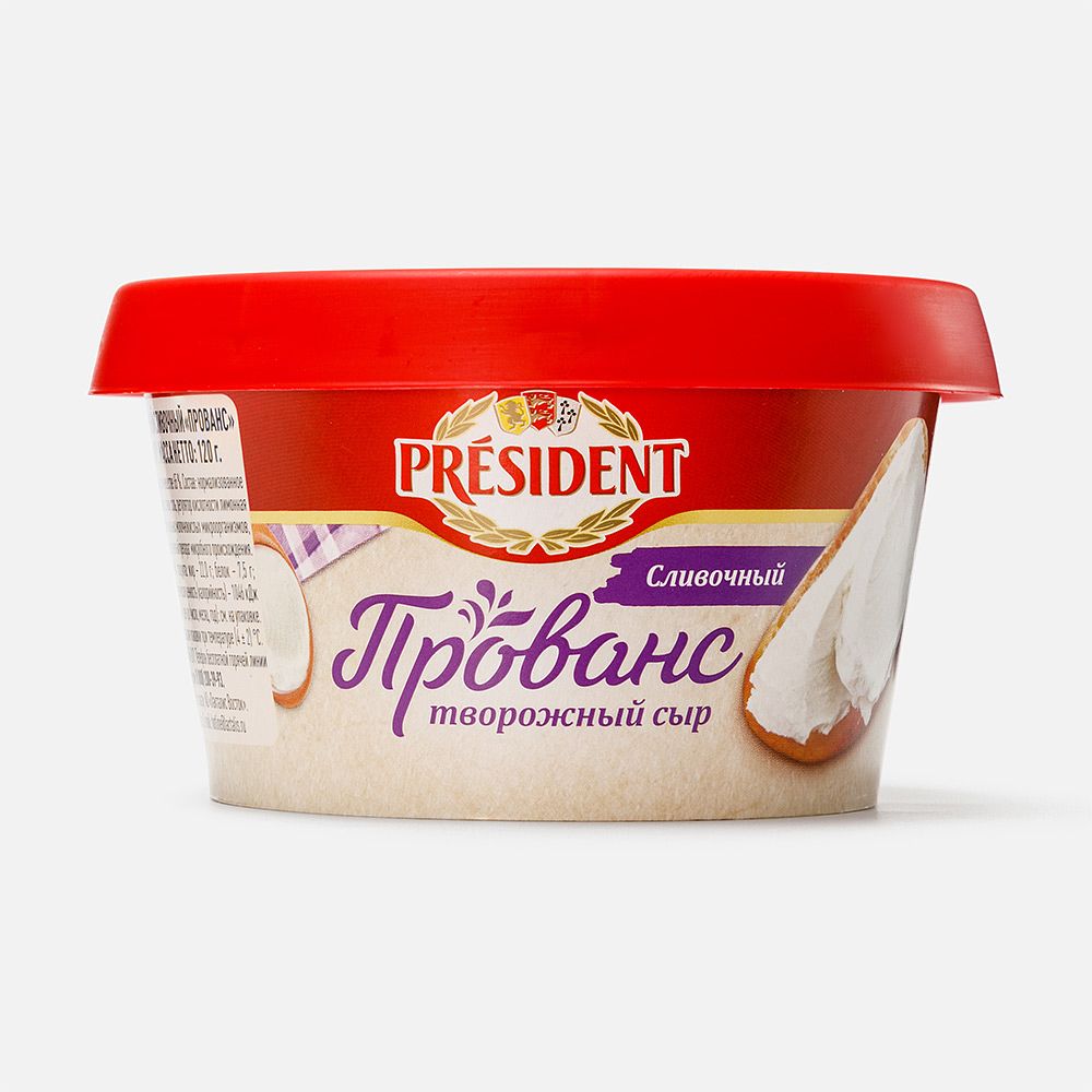 Изображение товара Творожный сыр Président, Прованс, сливочный, 65%, 120 г