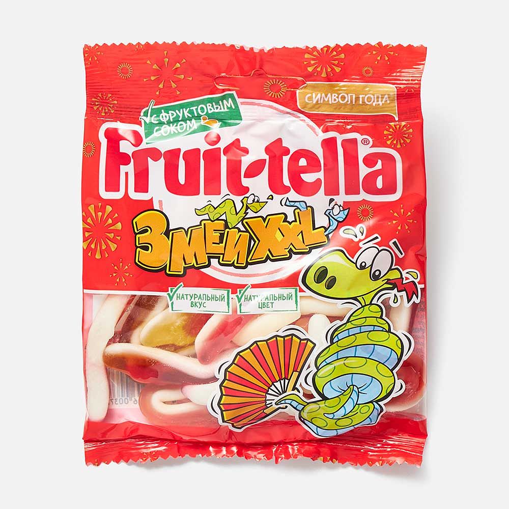 Изображение товара Жевательный мармелад Fruittella Змеи XXL, с фруктовым соком, 70 г