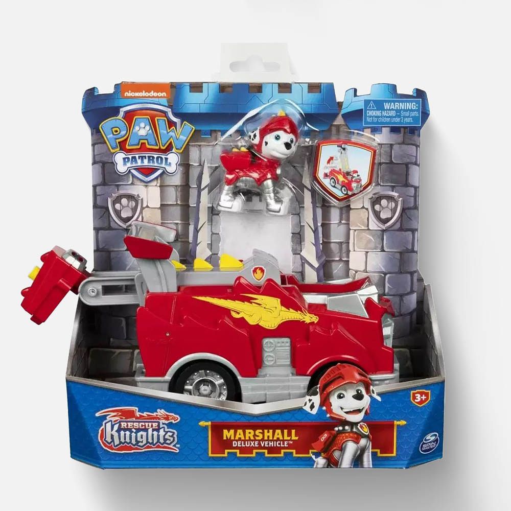 Изображение товара Игровой набор Paw Patrol Brave Knights Vehicles Marshall с трансформером и фигуркой щенка