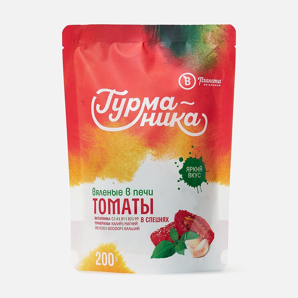 Изображение товара Вяленые томаты Планета Витаминов Гурманика, в специях, заморозка, 200 г