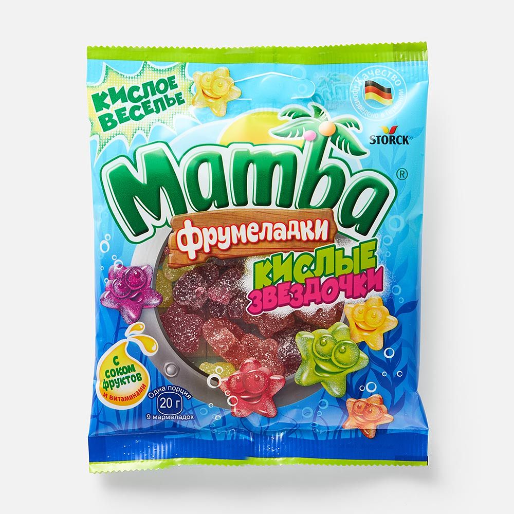 Изображение товара Жевательный мармелад Mamba, Фрумеладки, кислые звёздочки, 70 г