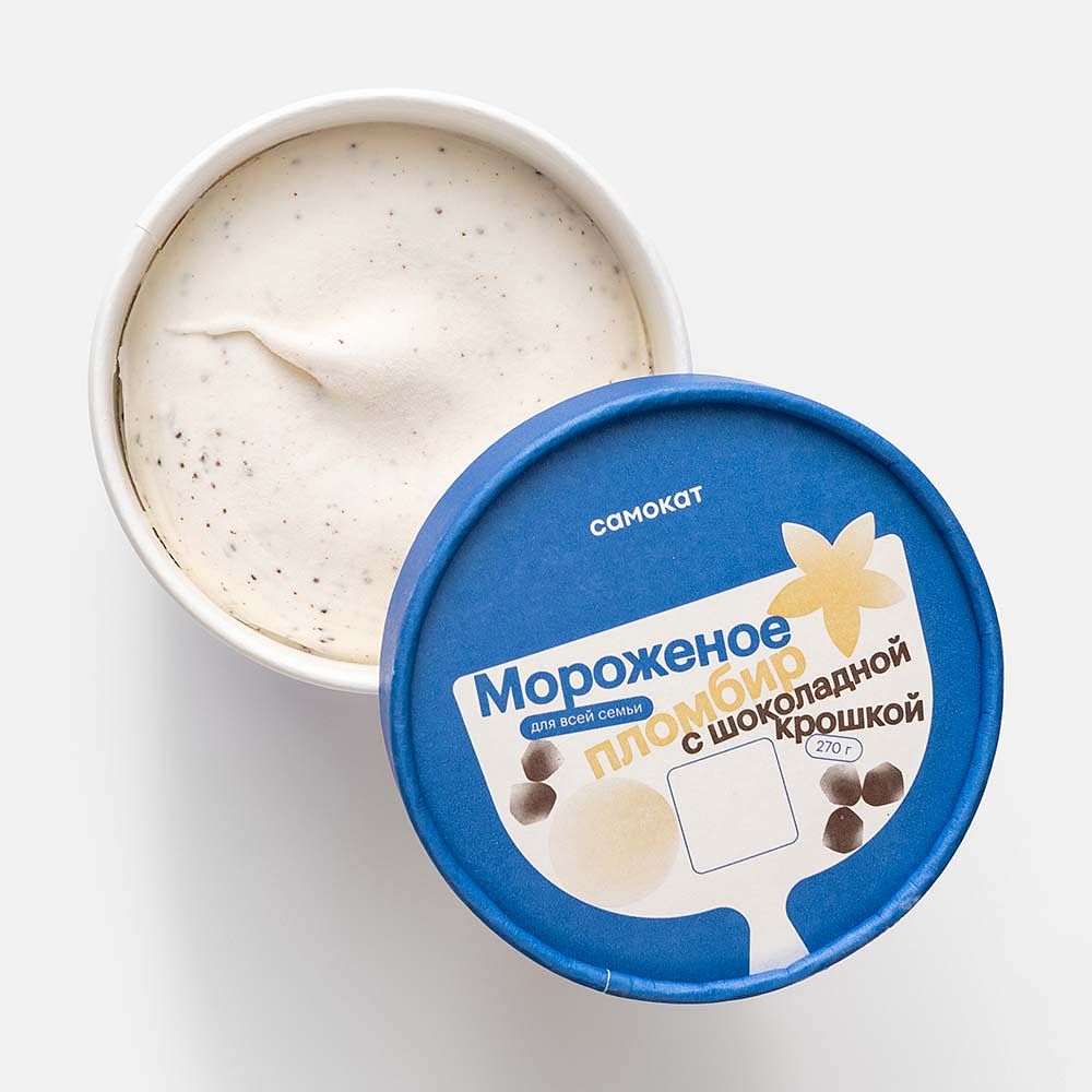 Изображение товара Пломбир Самокат, с шоколадной крошкой, 270 г