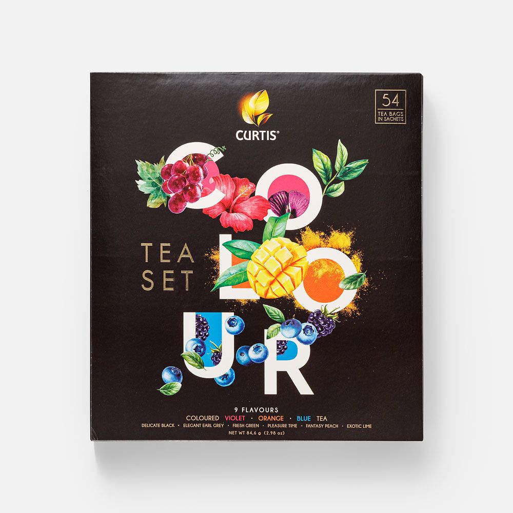 Изображение товара Подарочный набор чая Curtis, Colour Tea Set, 9 вкусов, в пакетиках, 54 шт.