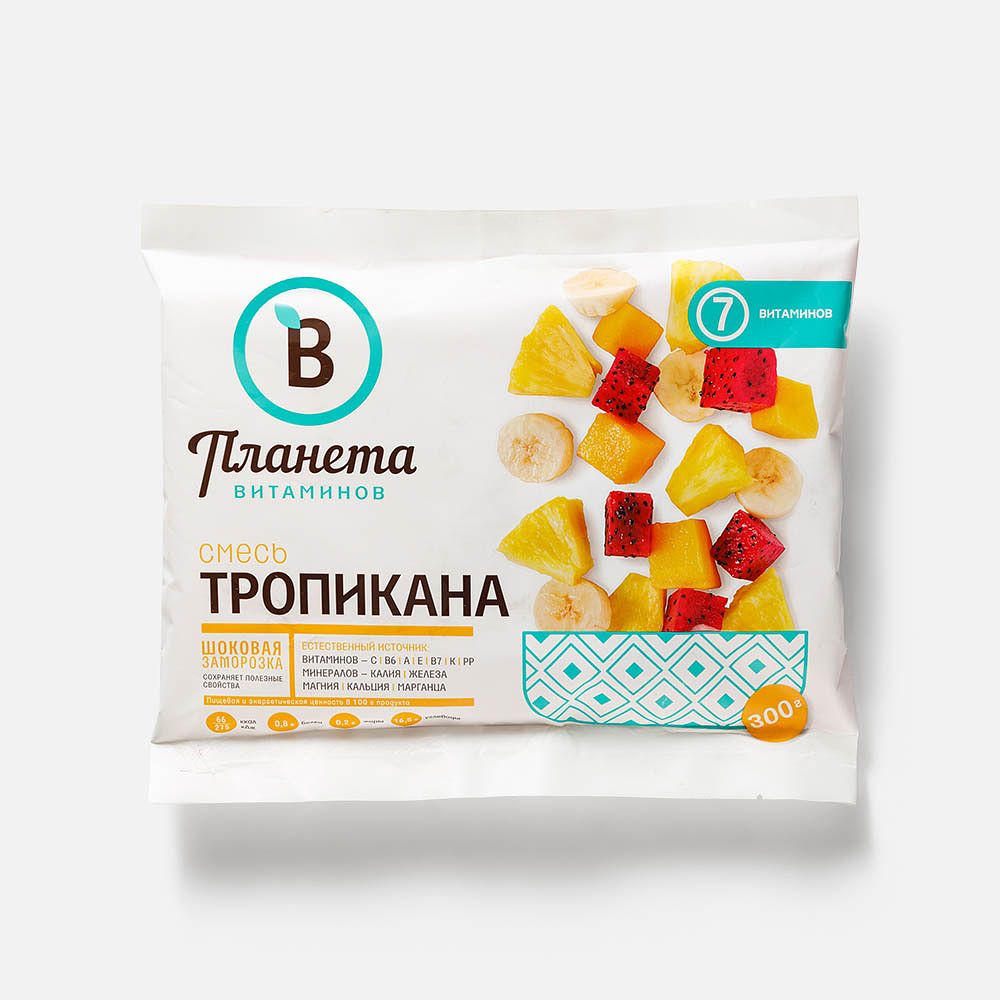 Изображение товара Фруктовая смесь Планета витаминов, Тропикана, заморозка, 300 г
