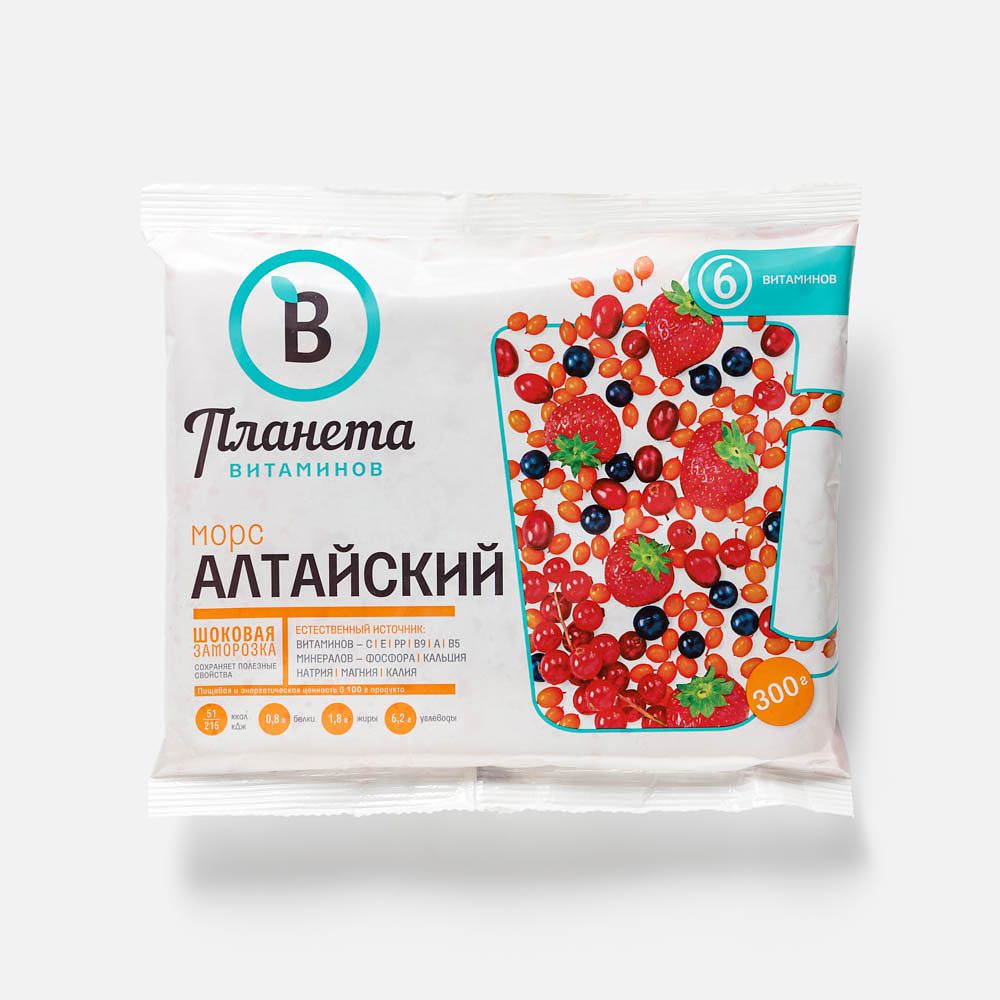 Изображение товара Ягодная смесь Планета витаминов, Алтайский морс, заморозка, 300 г