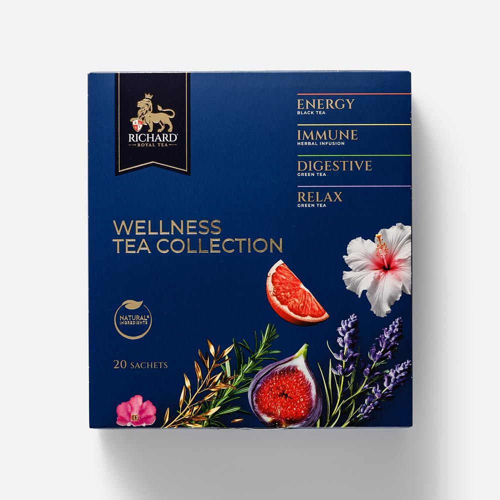 Изображение товара Ассорти чая Richard, Royal Wellness Tea Collection, 4 вкуса, в пакетиках, 20 шт.