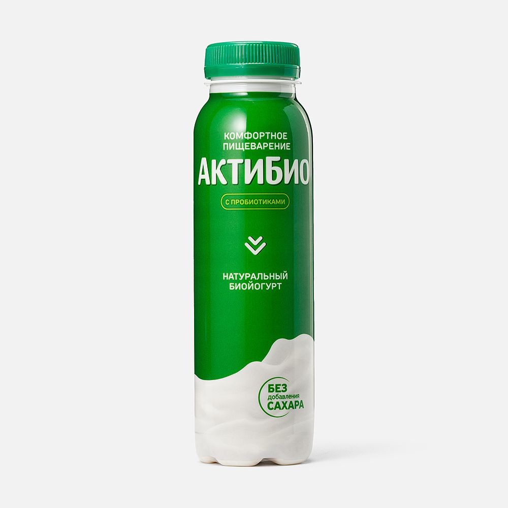 Изображение товара Йогурт питьевой АктиБио натуральный, 1,8%, 260 г