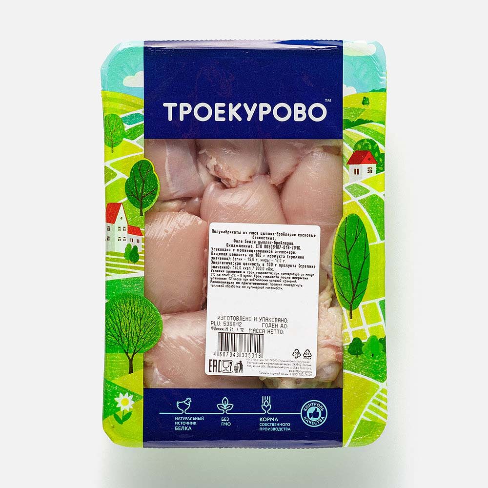 Изображение товара Филе бедра цыплёнка-бройлера Троекурово, охлаждённое, 750 г