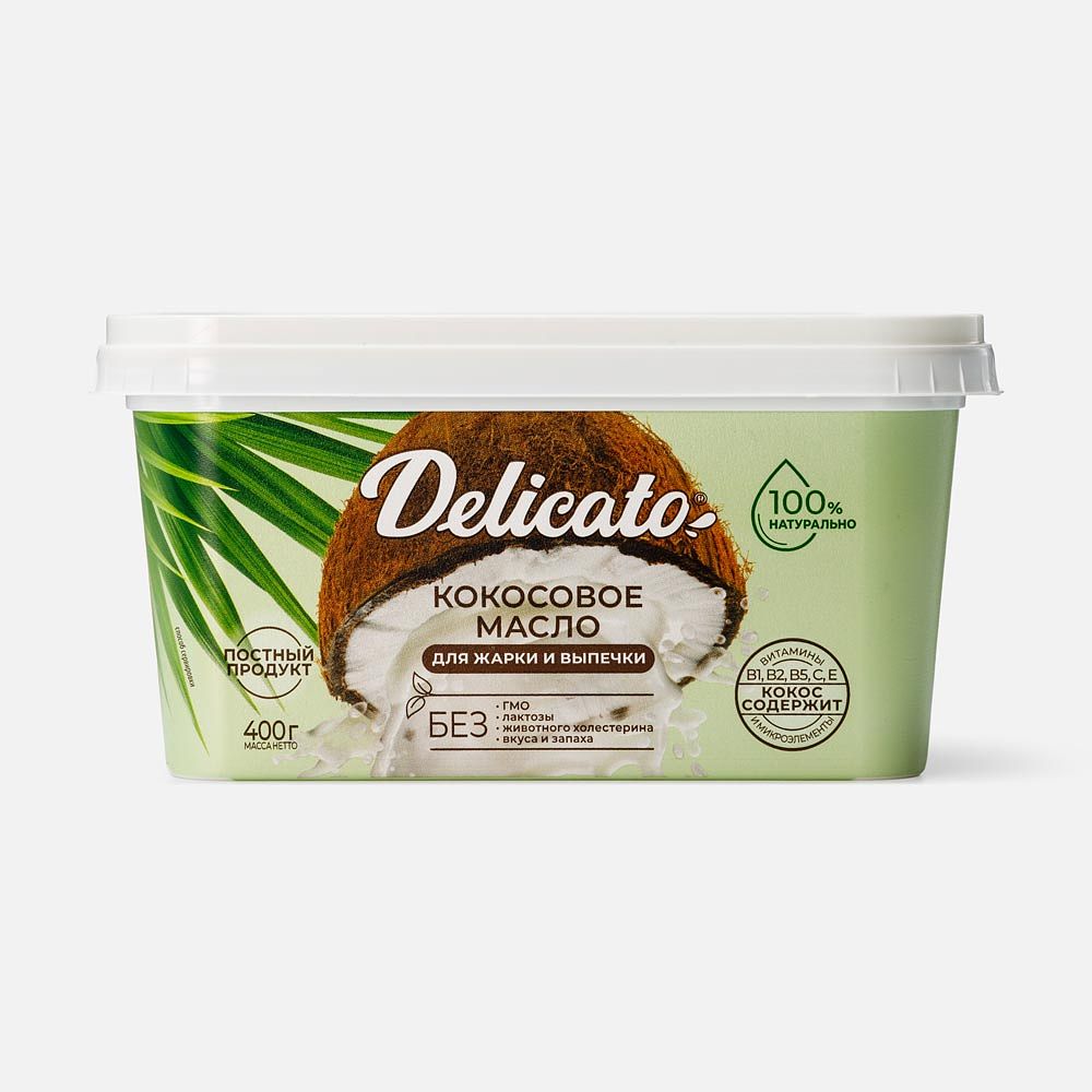 Изображение товара Кокосовое масло Delicato, рафинированное, 400 г