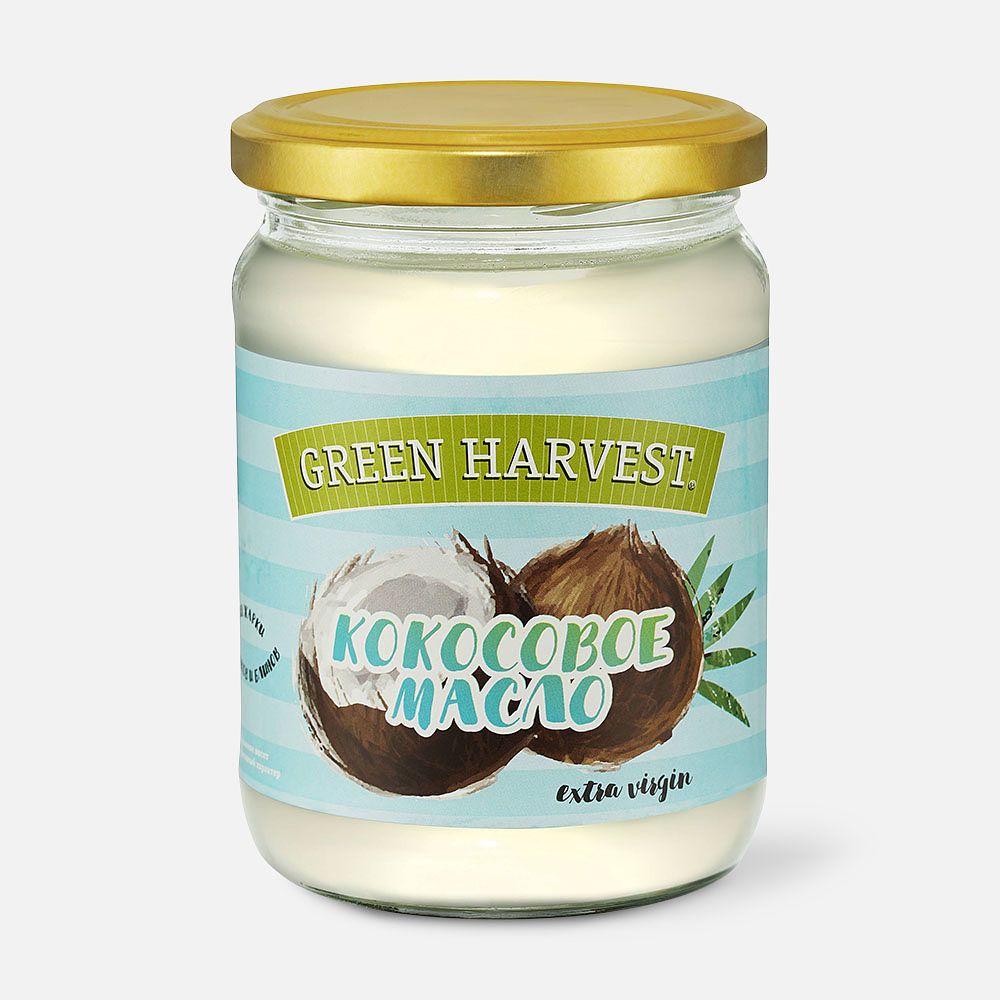 Изображение товара Кокосовое масло Green Harvest, Extra Virgin, нерафинированное, 450 мл
