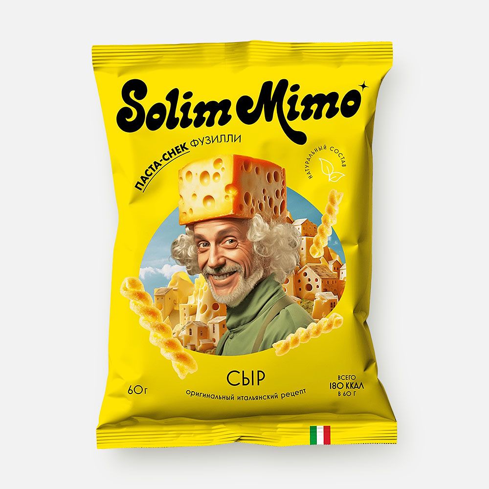 Изображение товара Паста-снек Solim Mimo, фузилли, сыр, 60 г