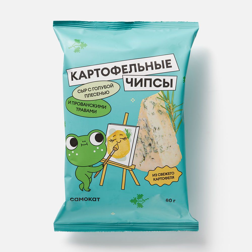 Изображение товара Чипсы Самокат, сыр с голубой плесенью и прованскими травами, 80 г