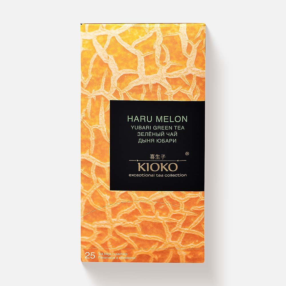Изображение товара Зелёный чай Kioko, Haru Melon, с ароматом дыни, в пакетиках, 25 шт.