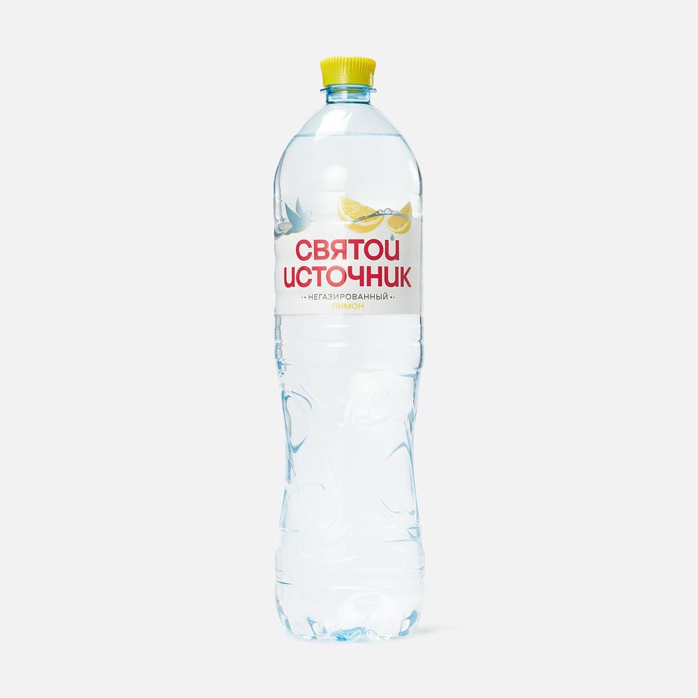 Изображение товара Вода Святой Источник, лимон, без газа, 1,5 л