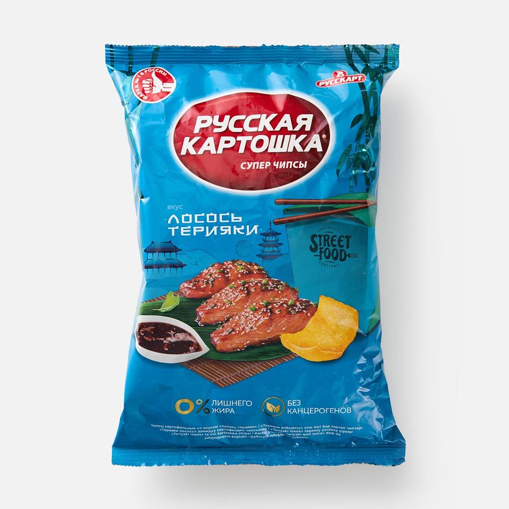 Изображение товара Чипсы Русская картошка, лосось терияки, 105 г