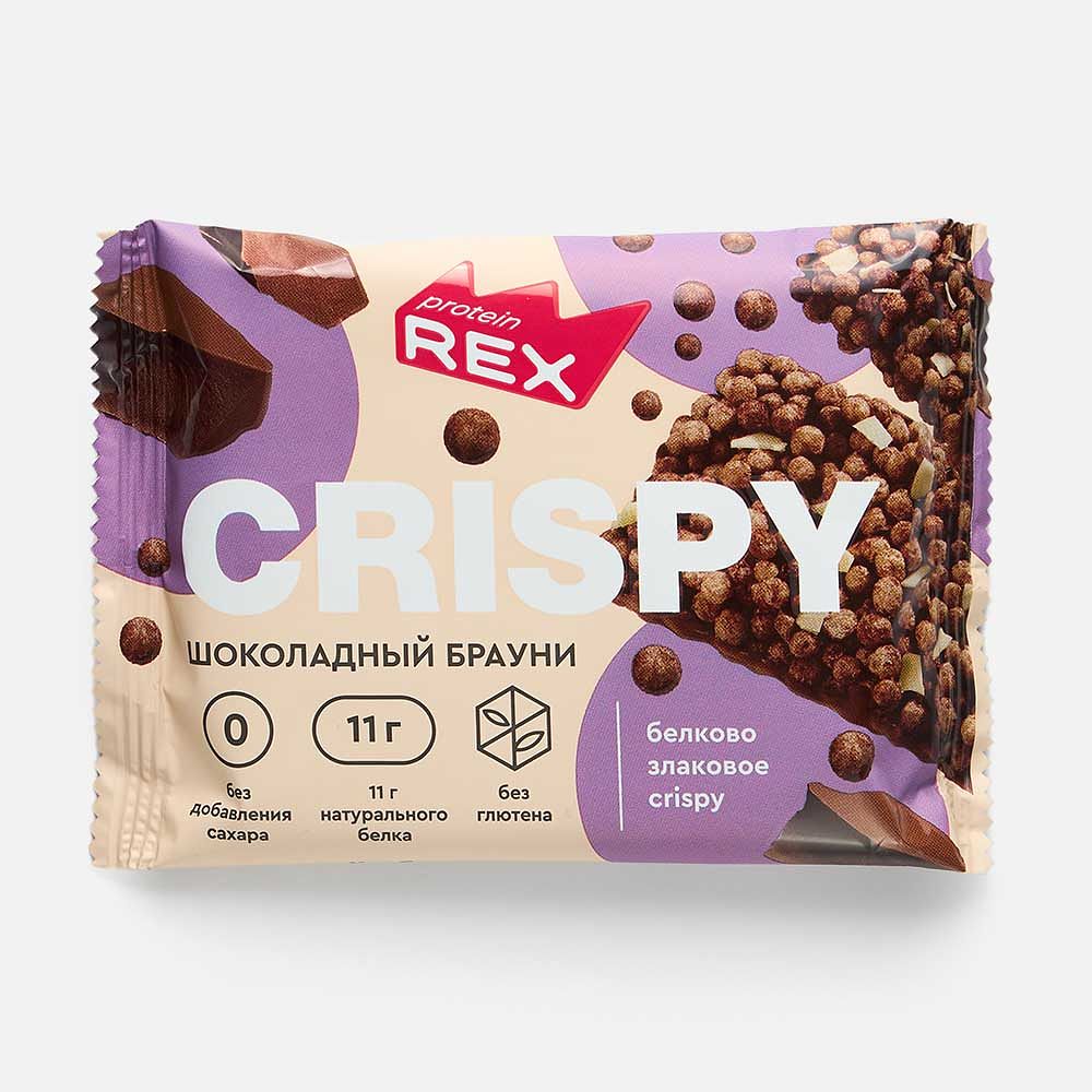 Изображение товара Злаковые хлебцы ProteinRex, 20% протеина, без сахара, шоколадный брауни, 55 г