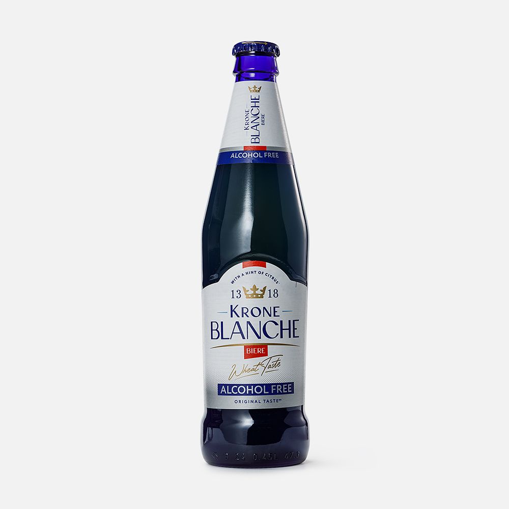 Изображение товара Безалкогольный пивной напиток Krone Blanche Biere, нефильтрованный, 0,45 л