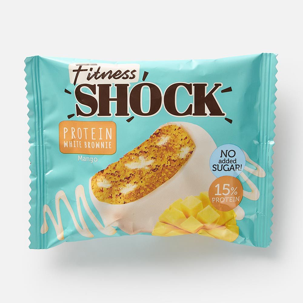 Изображение товара Брауни FitnesShock, 15% протеина, без сахара, манго, 50 г
