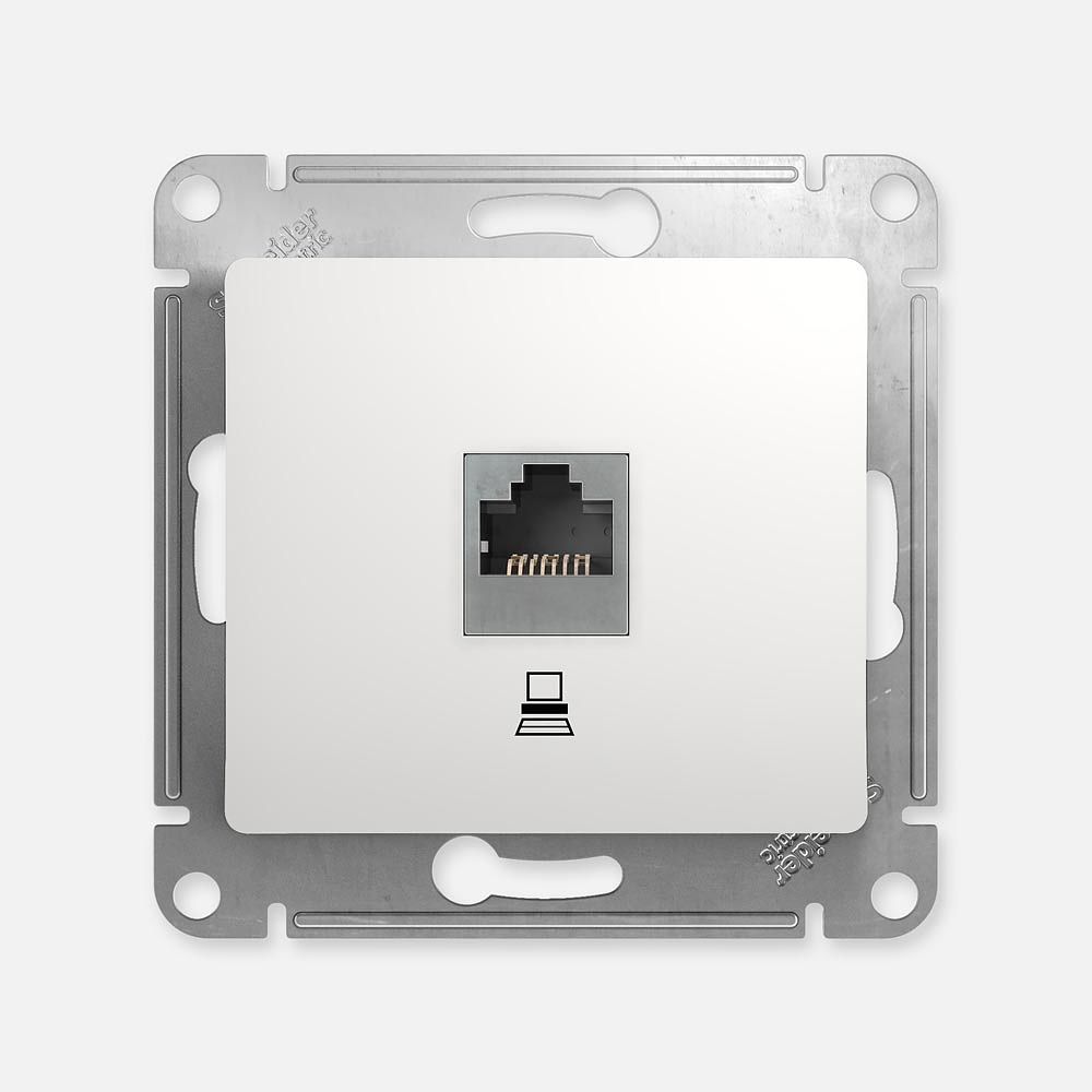 Изображение товара Компьютерная розетка Schneider Electric, Glossa, 1-местная, белая, 1 шт.