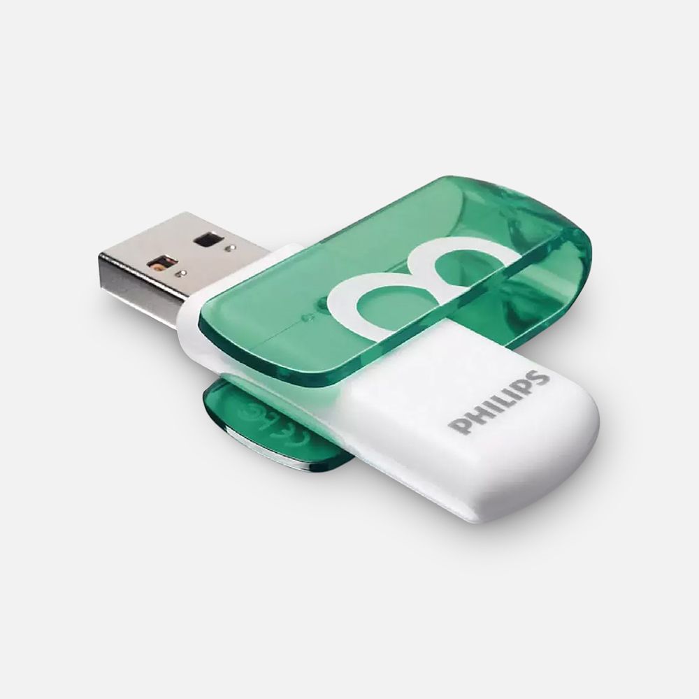 Изображение товара Флэш-накопитель Philips, Vivid3.0, белый/зелёный, 8 ГБ