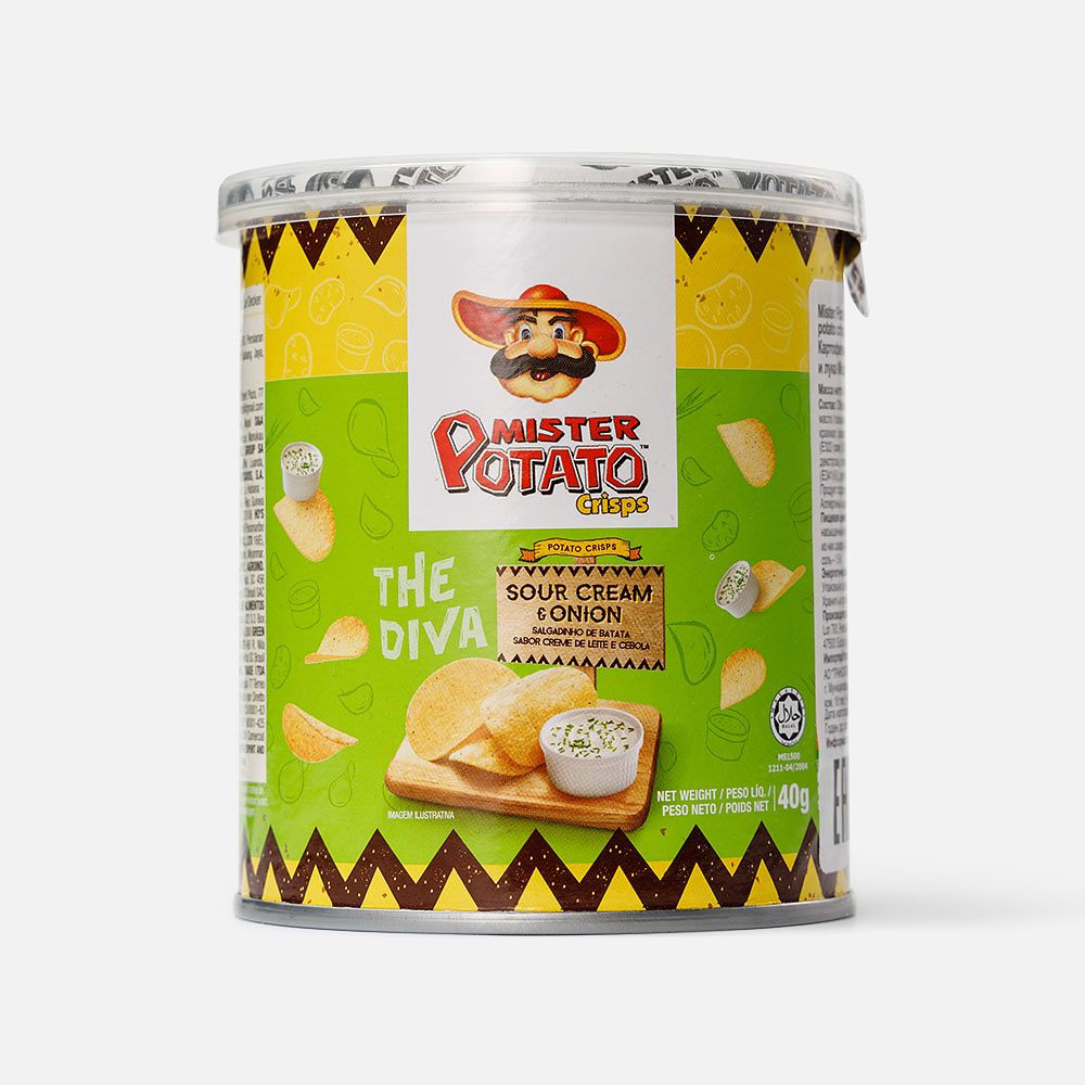 Изображение товара Чипсы Mister Potato, сметана и лук, 40 г