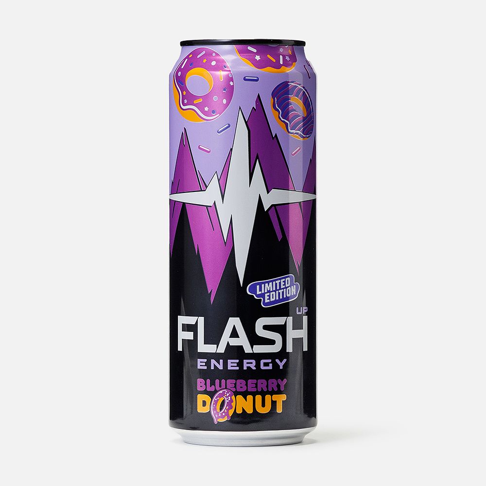 Изображение товара Энергетик Flash Up Energy, черничный пончик, 0,45 л