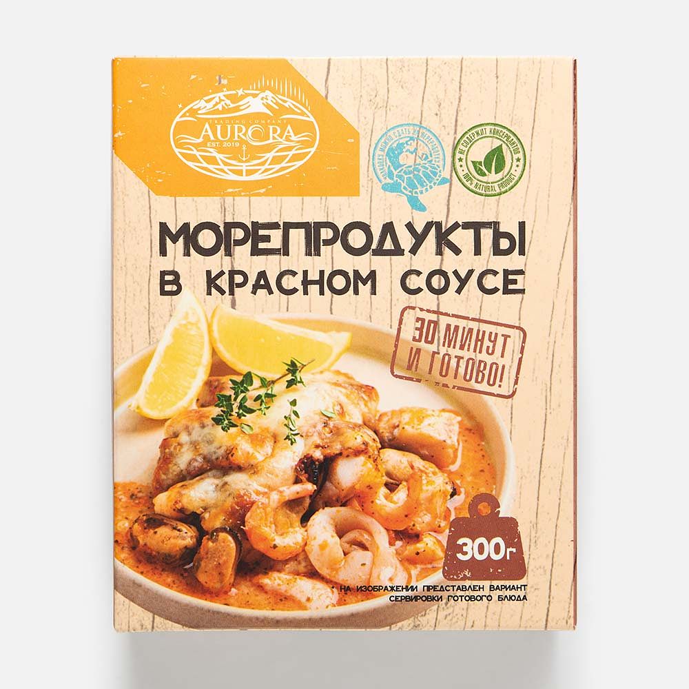Изображение товара Морепродукты Aurora, в красном соусе, заморозка, 300 г