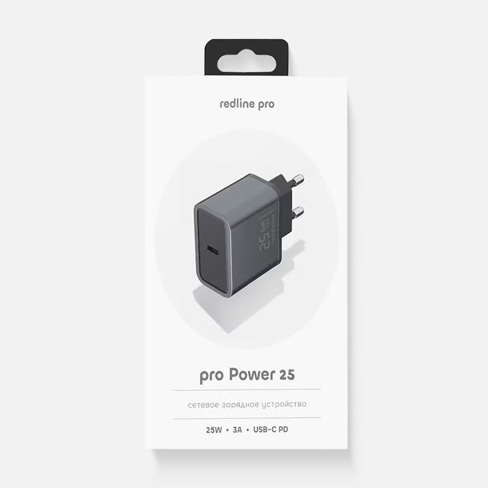 Изображение товара Сетевое зарядное устройство Red Line Pro, XC-3, PD, 25W, серое