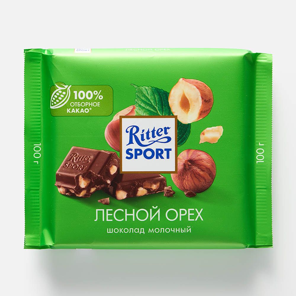Изображение товара Молочный шоколад Ritter Sport, с лесным орехом, 100 г