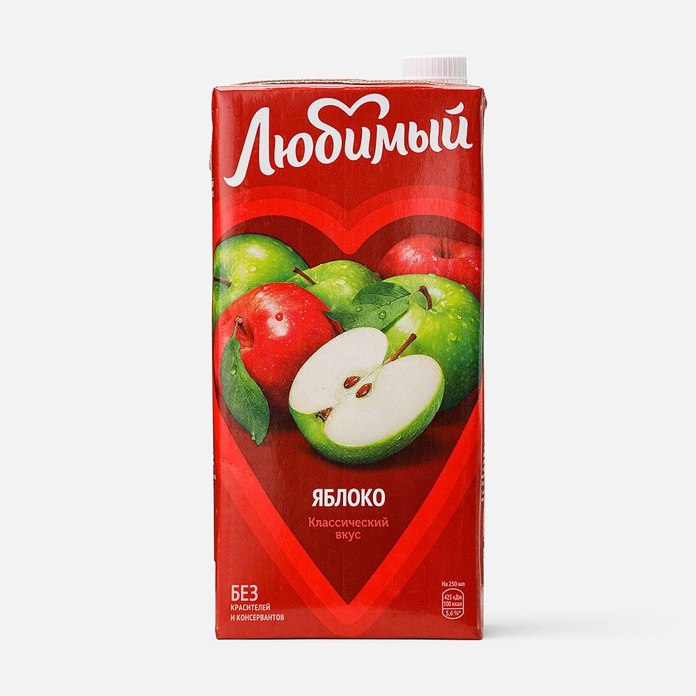 Изображение товара Напиток Любимый, с соком, яблоко, осветлённый, 1,93 л