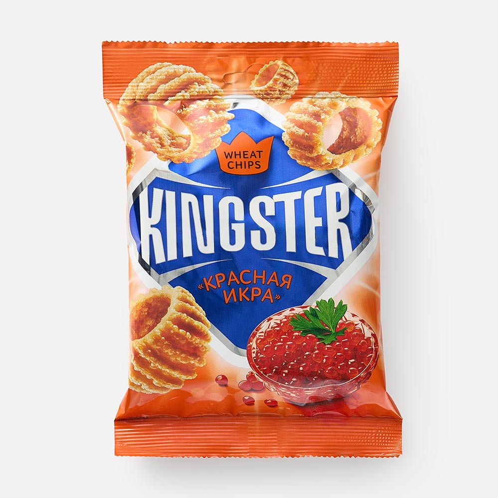 Изображение товара Пшеничные чипсы Kingster красная икра 55 г вкусный и хрустящий снек