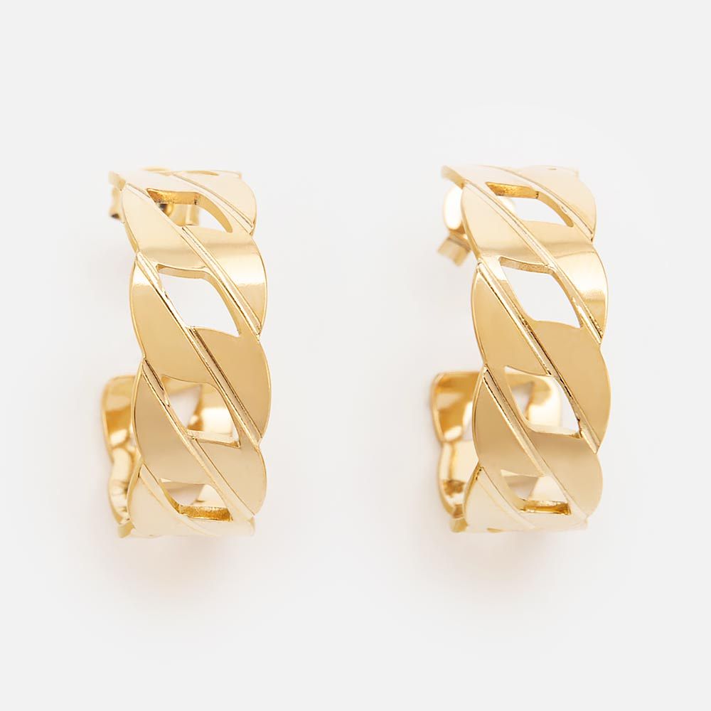 Изображение товара Женские серьги золотистые с штифтовым замком