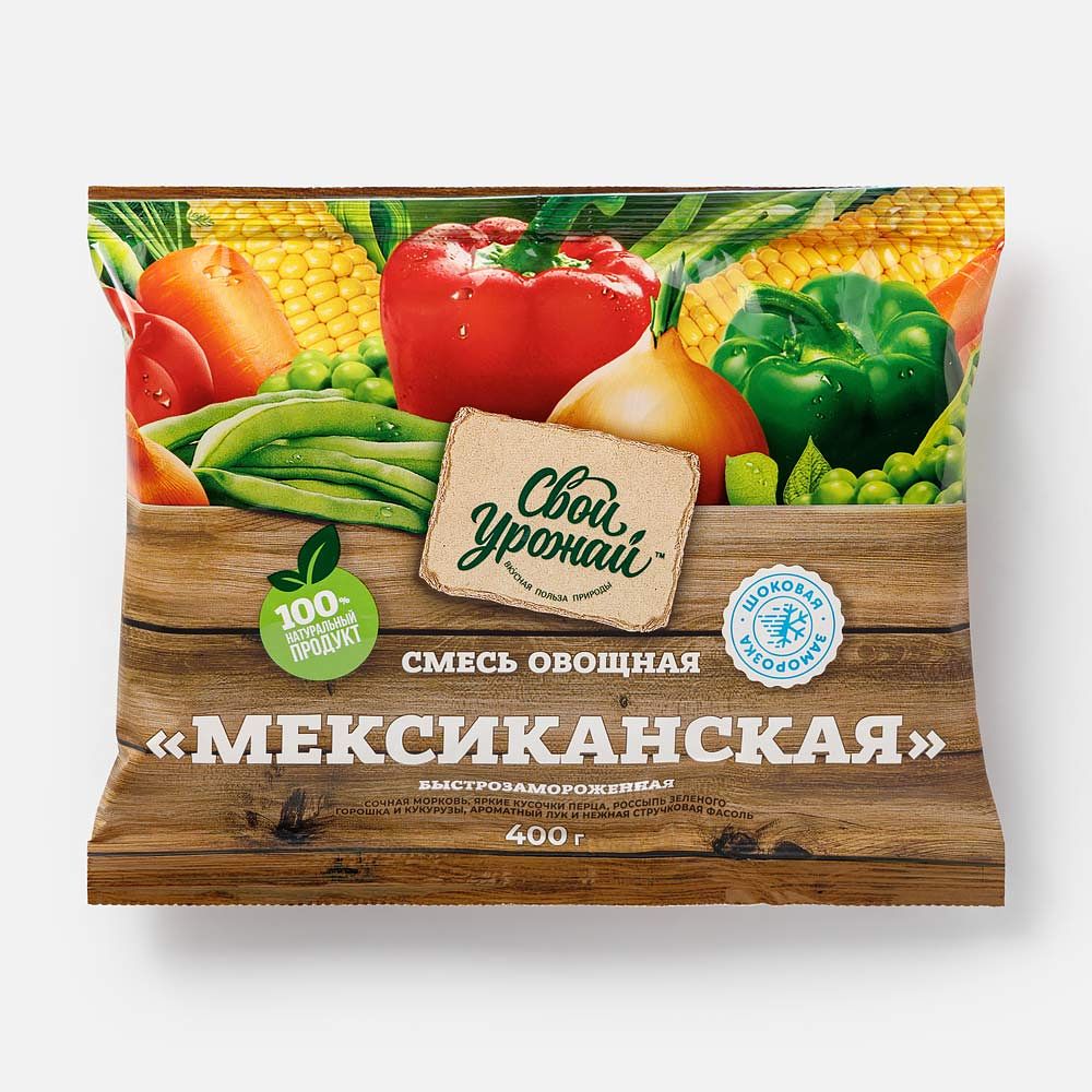 Изображение товара Овощная смесь Свой урожай Мексиканская заморозка 400 г Высокое качество