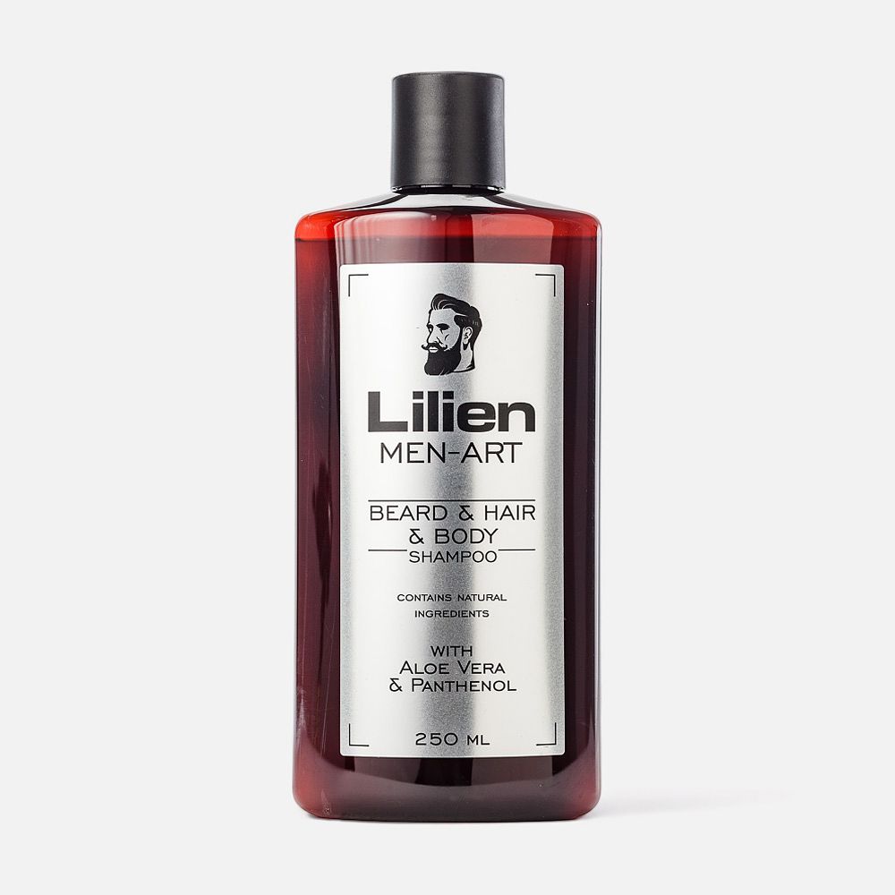 Изображение товара Из Чехии: Шампунь Lilien Men-art, Silver, для бороды, волос и тела, 250 мл