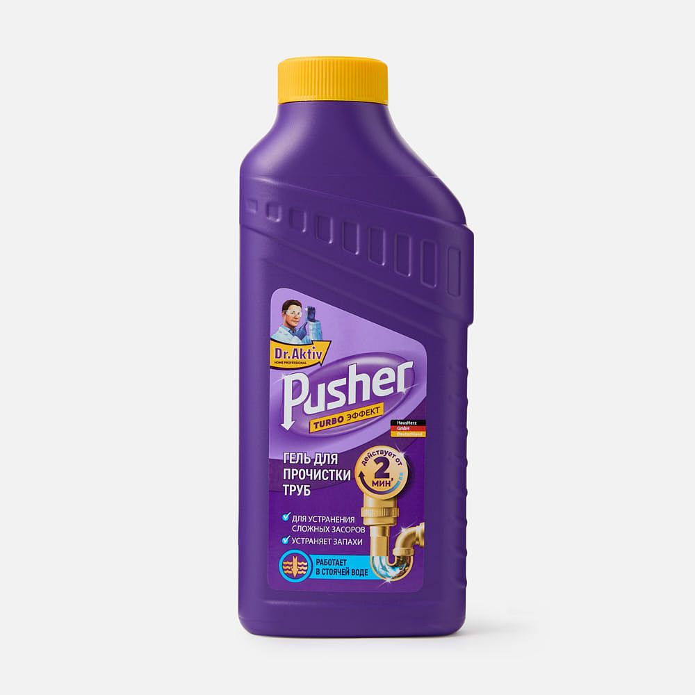 Изображение товара Чистящее средство Dr. Aktiv Pusher, для ванны, для прочистки труб и удаления засоров, 500 мл