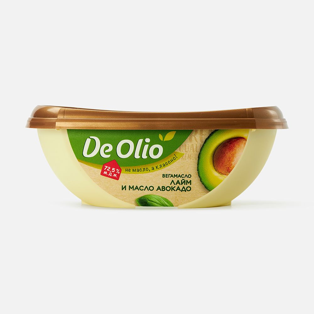 Изображение товара Вегамасло De Olio, 72,5%, с лаймом и маслом авокадо, 220 г