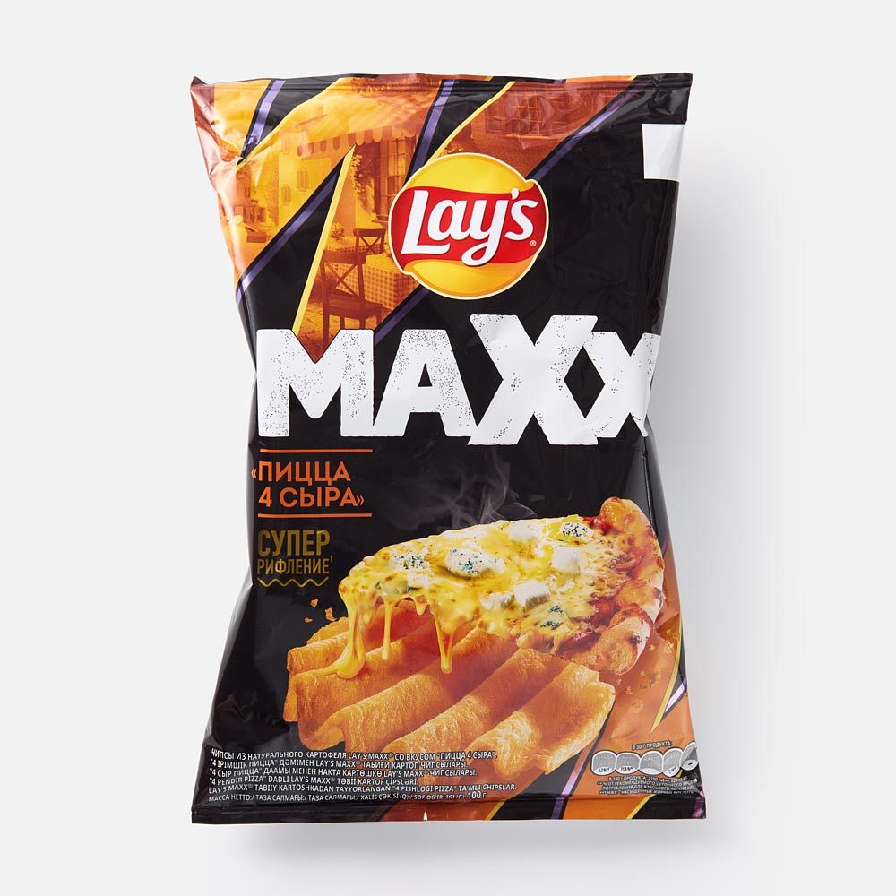 Изображение товара Чипсы Lay’s Maxx, рифлёные, пицца 4 сыра, 100 г