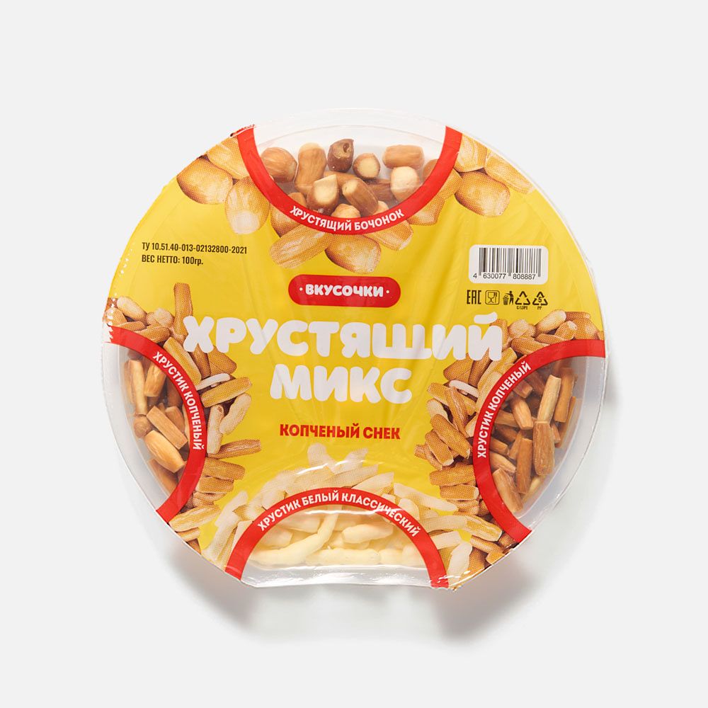 Изображение товара Микс копчёных снеков Вкусочки, Хрустящий, 100 г